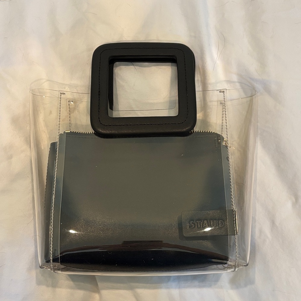 STAUD Black and Clear Tote Bag
